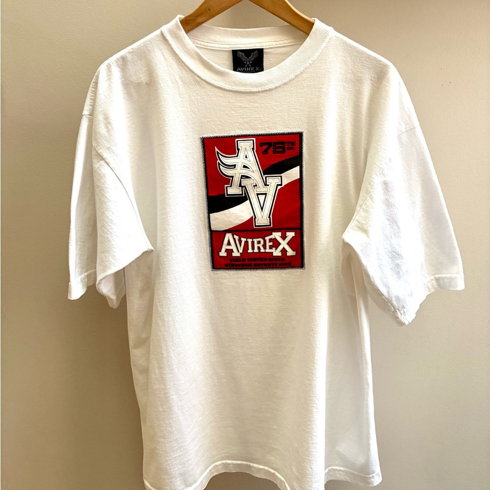 Avirex VTG Y2K white 1975 flagship logo T-shirt